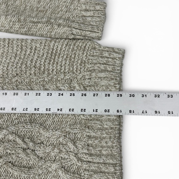 Paolo Mondo Shawl Collar Cable Knit Sweater Mens XL Italy Beige Wool Blend NWT - Picture 6 of 10